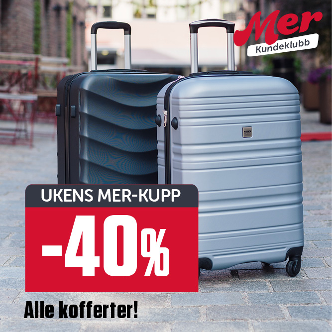 MER-kupp -40 % alle kofferter!